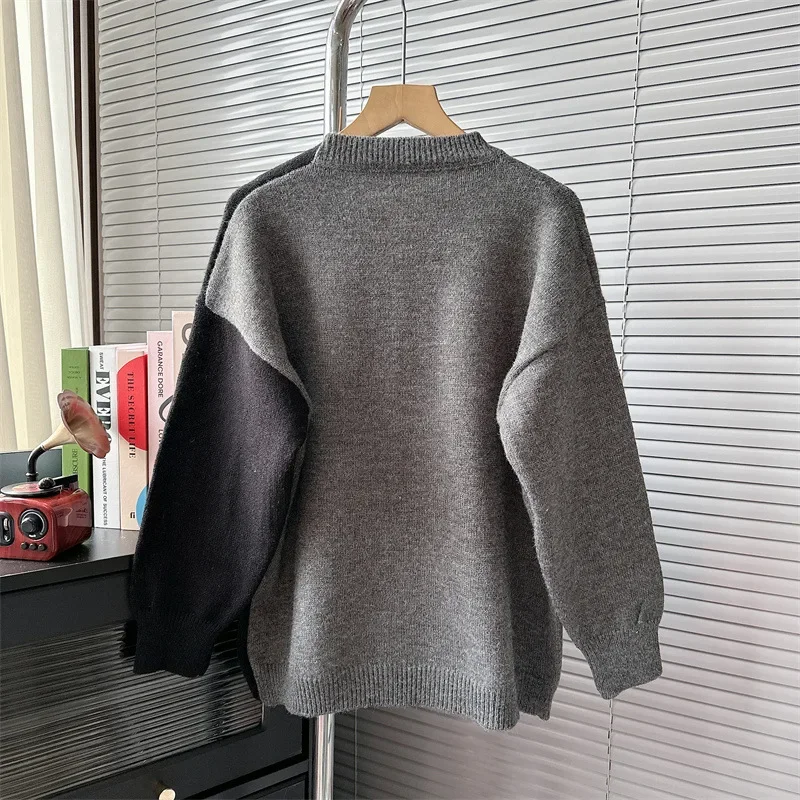 Strick pullover Frauen lässig Strick mantel locker sitzen runder Kragen einreihig 2024 Herbst Winter weibliche Strickjacke Strickwaren