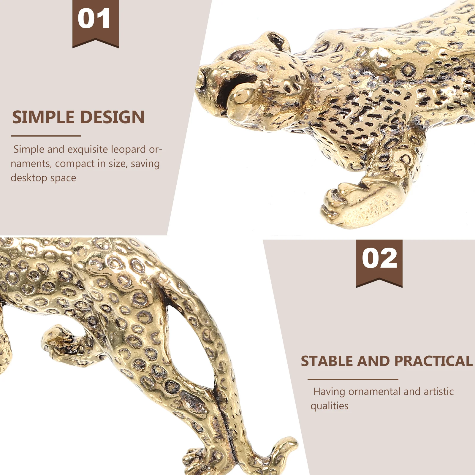 

Brass Leopard Vintage Animal Statue Decor For Desktop Home Office Indoor Tabletop Decoration Small Brass Craft Ornament
