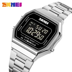 SKMEI 1647 Men reloj hombre Retro LED Digital Male Watches Casual Simple Mens Wristwatches Stainless Steel Band Waterproof Watch