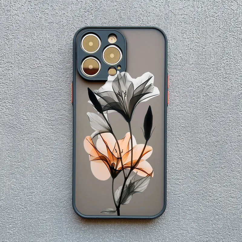 Tinte Waschen Malerei Blume Telefon Fall für iPhone 17 16 14 13 12 11 Pro Max X XS XR 16 15 14 Plus 12 13 Mini Stoßfest Zurück Abdeckung – Detail 7