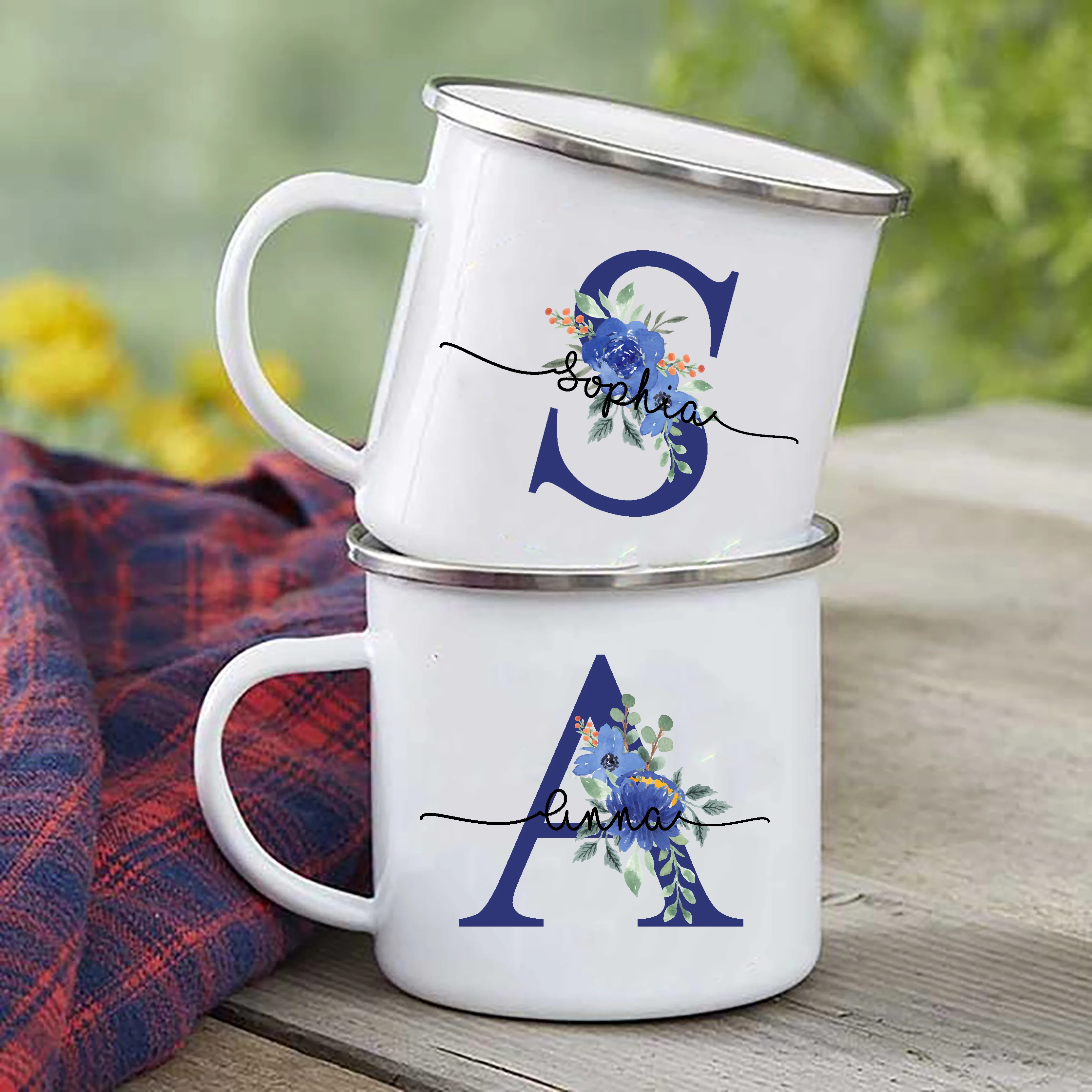 

Personalized Mug Floral Initial Name Cup Custom Name Tea Coffee Hot Chocolate Mugs Bride Coffee Cup Mug Gifts for Mom