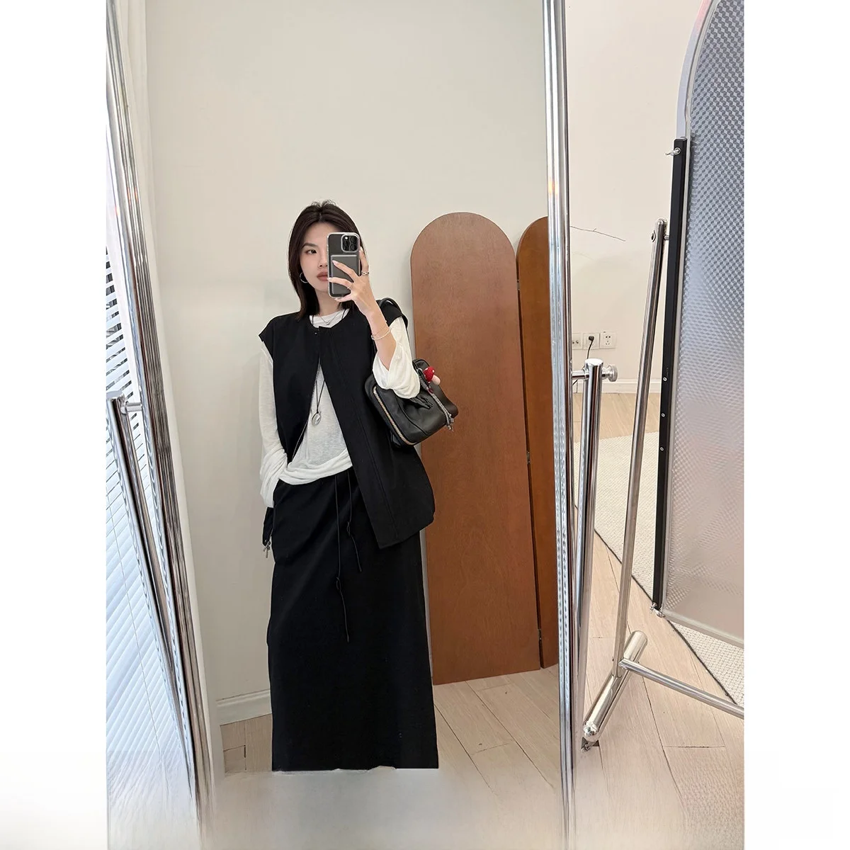 

Легкая юбка-шорты MUCCHIC Outdoor с круглым вырезом, эластичным поясом на шнурке, из смесового хлопка, для повседневной носки, на молнии