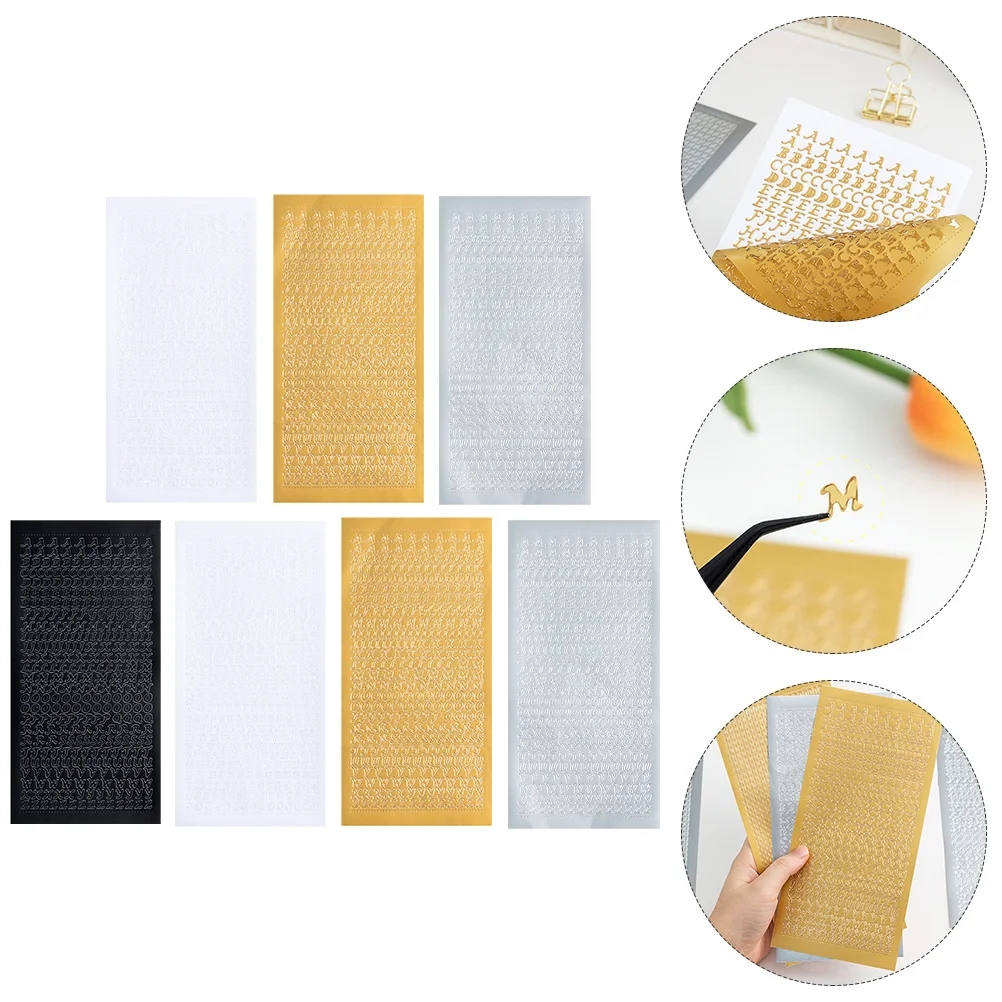 

7 Sheets Alphabet Letters Stickers Self Adhesive PVC DIY Multi Purpose Labels Diary Scrapbook Decals Letters Stickers