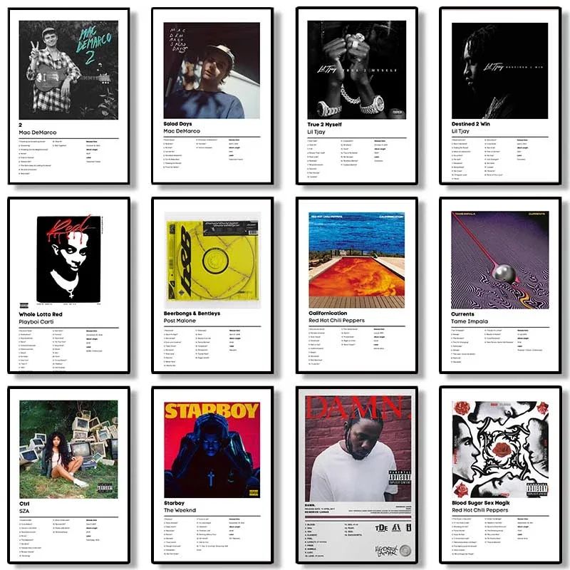 Pop rapero música álbum cubierta cartel conjunto Mac Demarco Lil Tjay Red Hot Chilli Peppers Stormzy lienzo impreso para pared arte habitación De