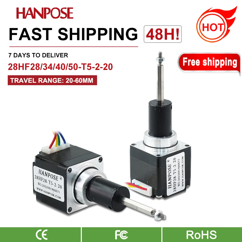 

NEMA11 28HF28/34/40/50 Fixed-Shaft Ball Screw Stepper Motor Assemblies Linear Screw Motor Actuators Electric Cylinders Lifting