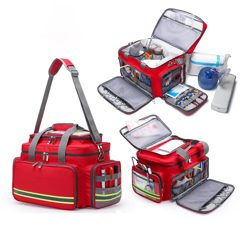 Kits de primeros auxilios al aire libre, bolsa médica de rescate de emergencia, gran capacidad, vacío, impermeable, reflectante, Oxford, bolsas de viaje multibolsillo