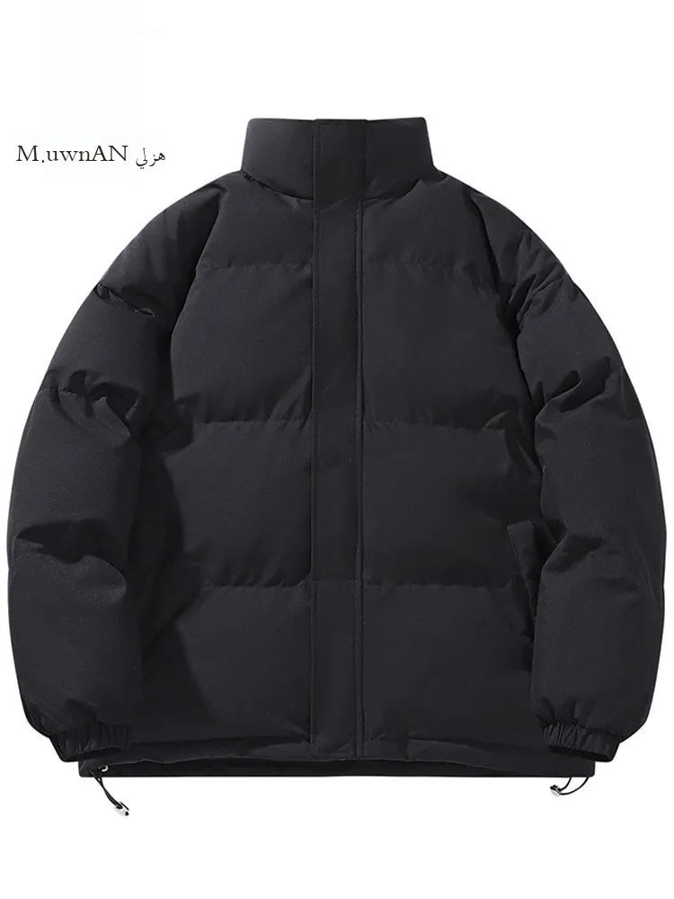 

Thiened Cotton Jaet Men's Casual Long Coat Stand Collar Bread Sle Winter New Arrival Mexican Brand Polyester Fiber