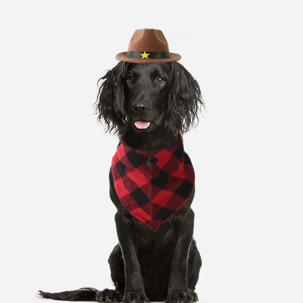 

Pet Cowboy Hat Polyester Dog Hat Adjustable For Small Medium Dogs Parties Carnivals Cosplay Festivals Photo Shoots