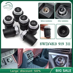 Cigarette Lighter Cover Chrome Plated Cigarette Lighter Plug For Audi A3 A4 A5 Q2 Q7 R8 8WD 919 311 4K0  919 311 12V