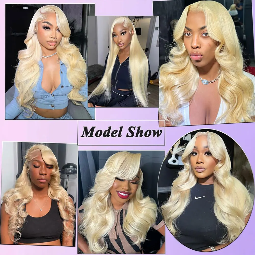 شقراء 613 HD الدانتيل الباروكة الأمامية 13x4 13x6 الجسم موجة شفافة الدانتيل الباروكة الأمامية 613 الملونة خصلات الشعر المستعار الإنسان شعر مستعار طبيعي متموج