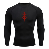 Men's Compression  Top Anime Berserk Guts GYM  Tshirts Running Fitness Tight Sportswear Breathable Sport Long Sleeve Tee RL0624