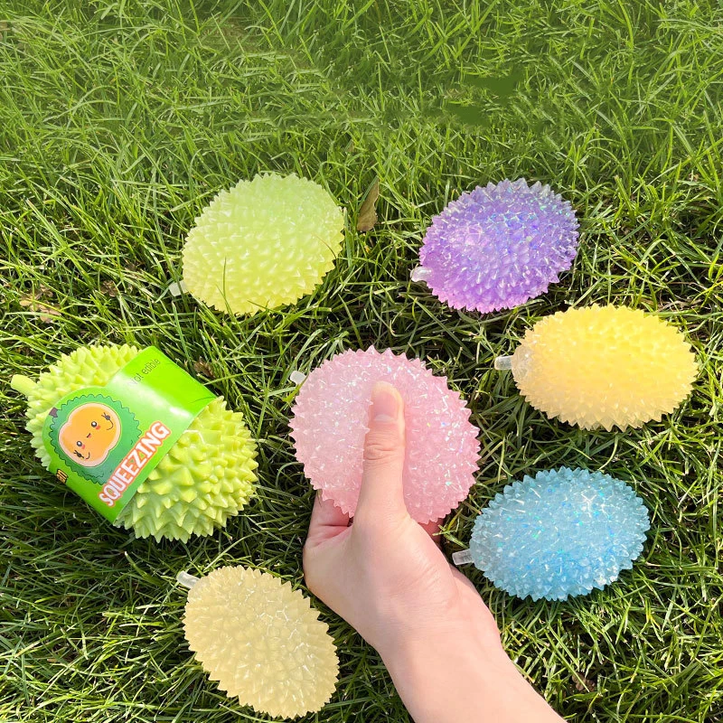 Novelty Light Transformation Simulation Durian Maltose Pinching Venting Fruit Pressure Ball Toy Funny Ornaments Creative Gifts