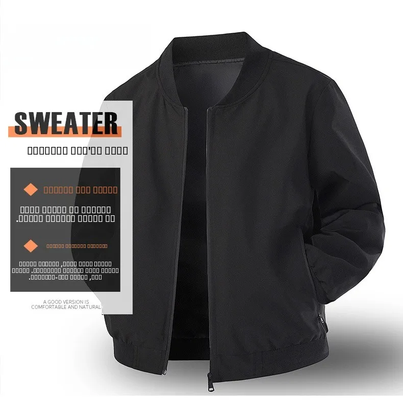 

C KISS Men's Outdoor Workwear Jaet Spring Autumn Loose Fit Windproof Slimming Sle Stand Cut Long Sve Zipper Closure