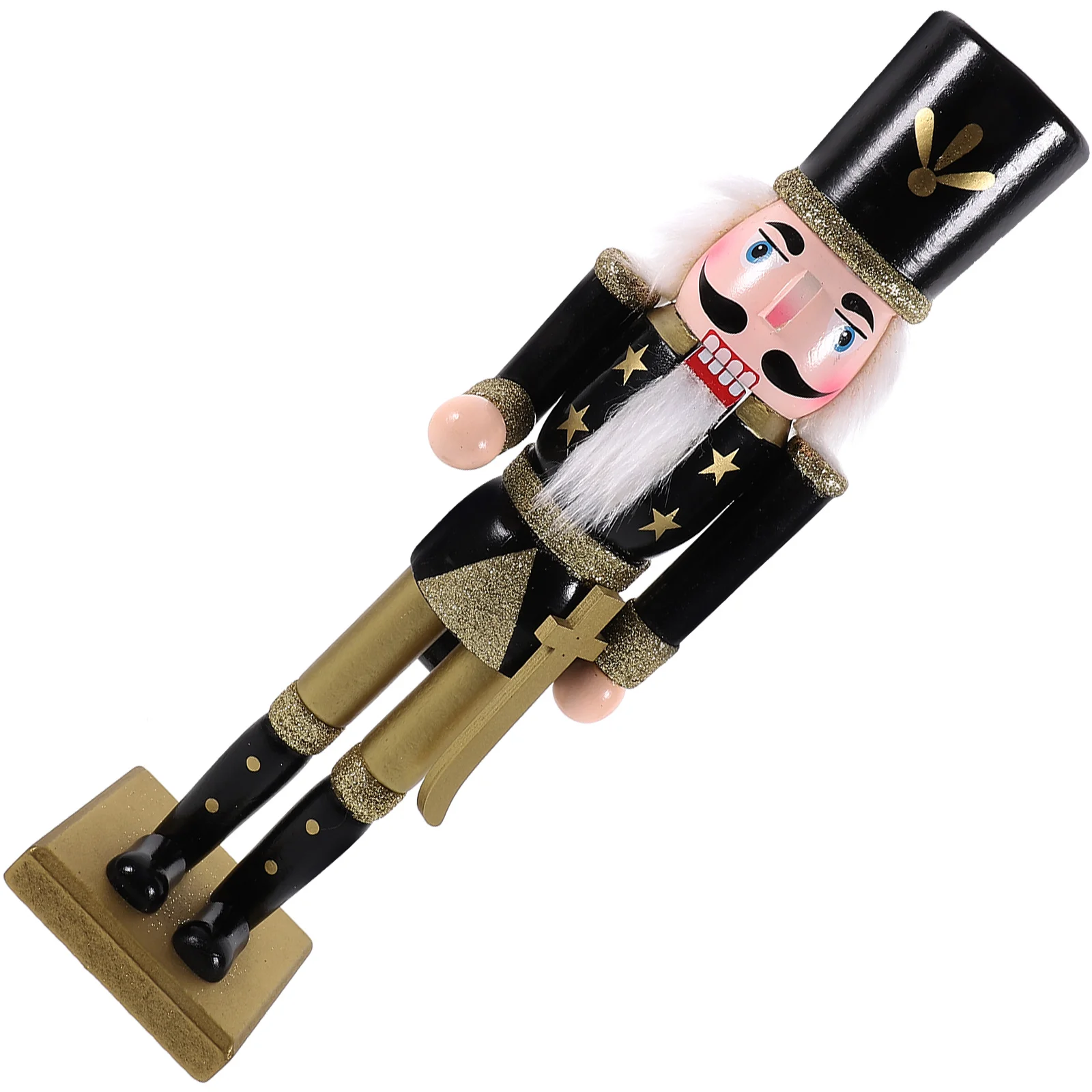 1pc Christmas Nutcracker Ornament Wooden Nutcracker Puppet Desktop Wood Decor Xmas Table Decoration Festival Gift for Christmas