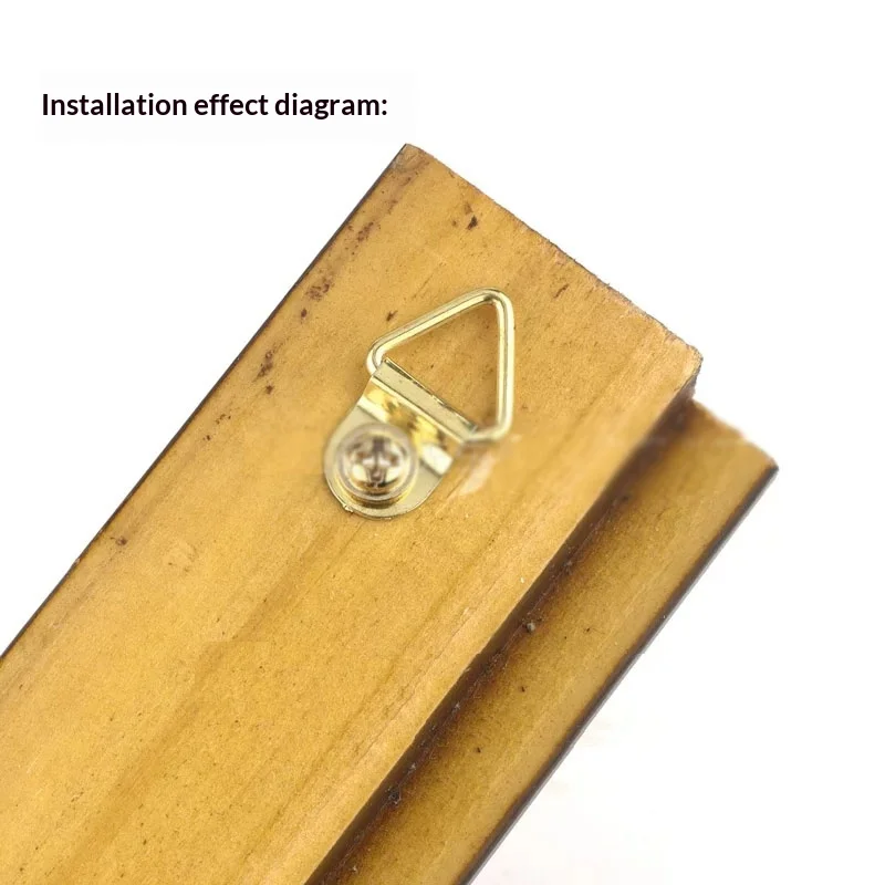 10PCS Thick Silk Gold Triangle Hook For Photo Frame Decoration Hidden Hanging Buckle Oil Painting Wall Art Hardware Accessory