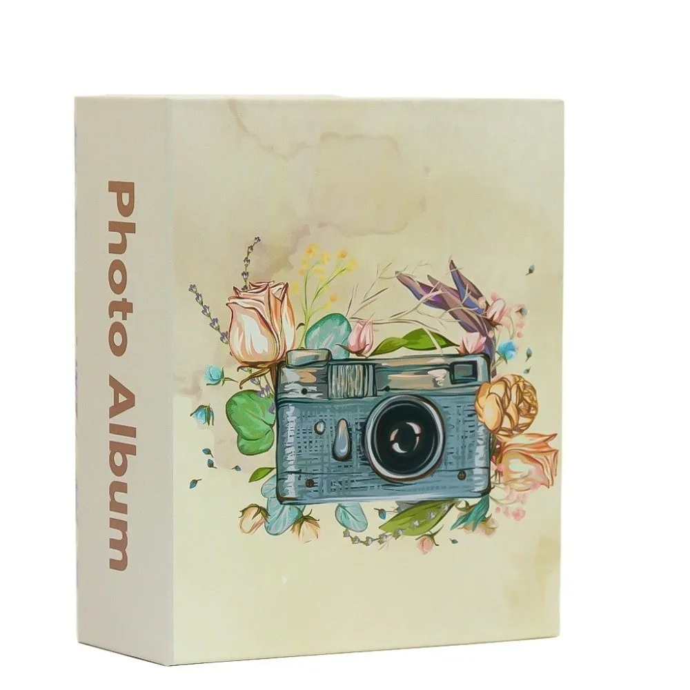 6 Inch 100 Pockets Photo Album Laminated Cloth Cover Slip-in Picture Albums Large Capacity Insert Pocket Photo Storage