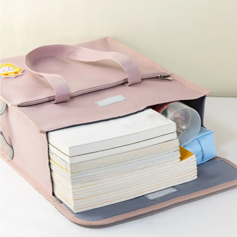 Lightweight Oxford Cloth Handbags Solid Color Large Capacity Canvas Tote Bags School Supplies Reusable Student Book Shoulder Bag