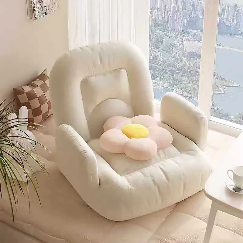 for Lazy Sofa Backrest Tatami Bay Window Single Leisure Seat Legless Bedroom Folding Recliner Bed Back Chair