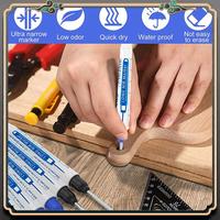 Reliable-10Pcs Deep Hole Marker Pen, Multi-Purpose Long Nib Deep Reach Marker Pen, Carpentry Plastic Metal Glass Marking Tool