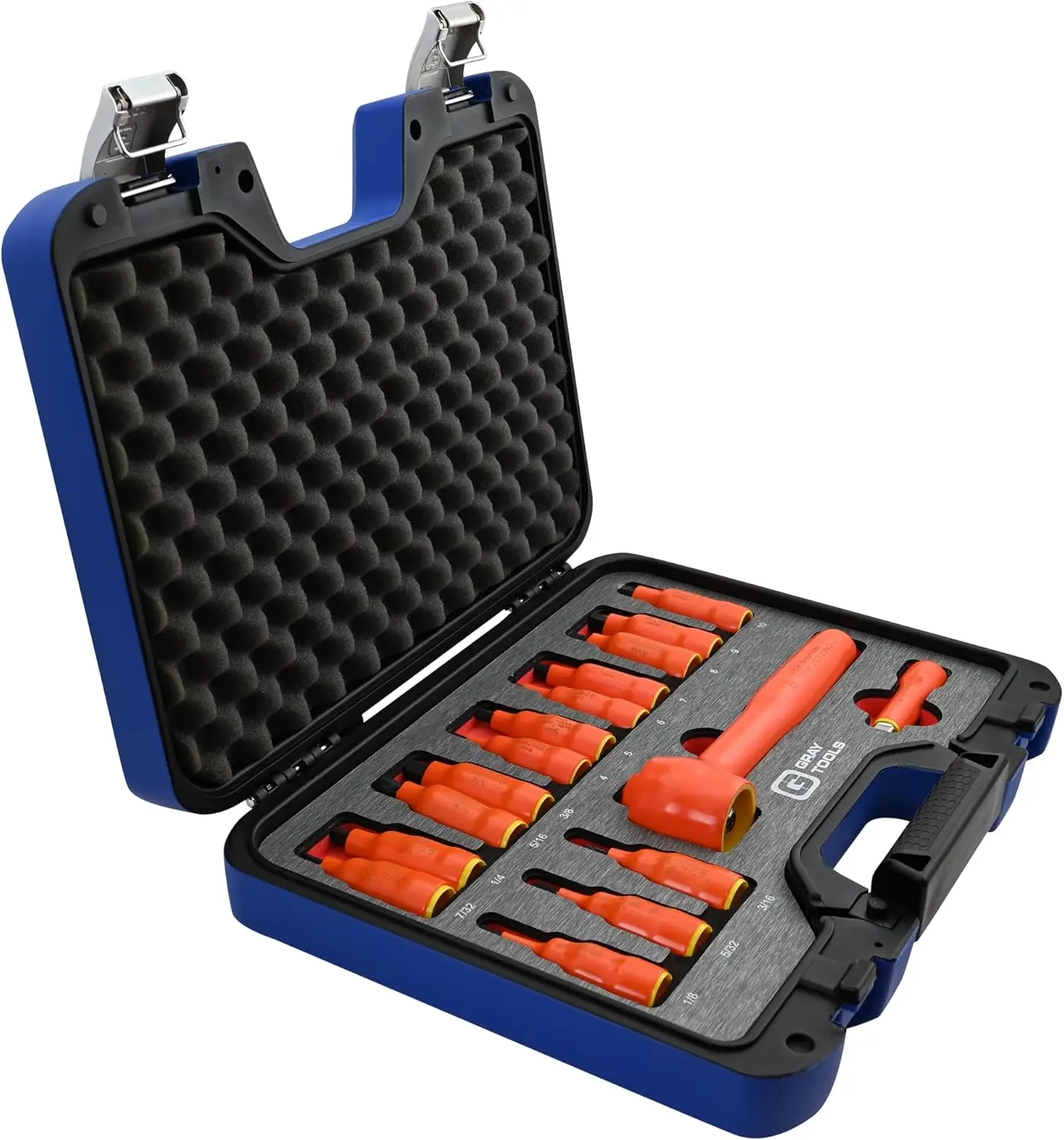 16 Piece Insulated Hex Bit Socket And Attachment Set, 3/8