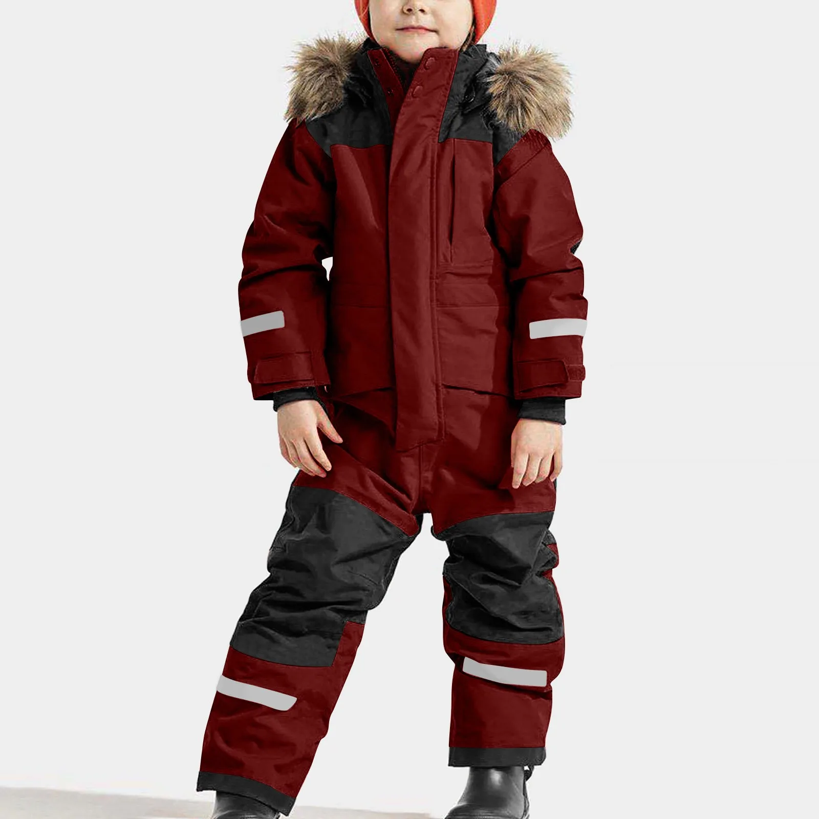 Children Ski Windproof Jumpsuit Ski Suit Boys Girls Autumn Winter Warm Outdoor Fleece Jacket Pants Kids Skiing Snowboarding Suit