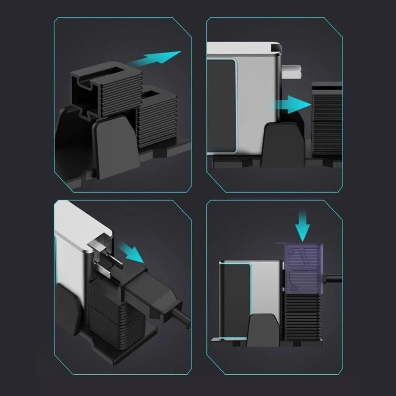 US Plug Gans Dock Desktop Adapter Atdapter для быстрой зарядки 140 Вт для стола или путешествия H05A