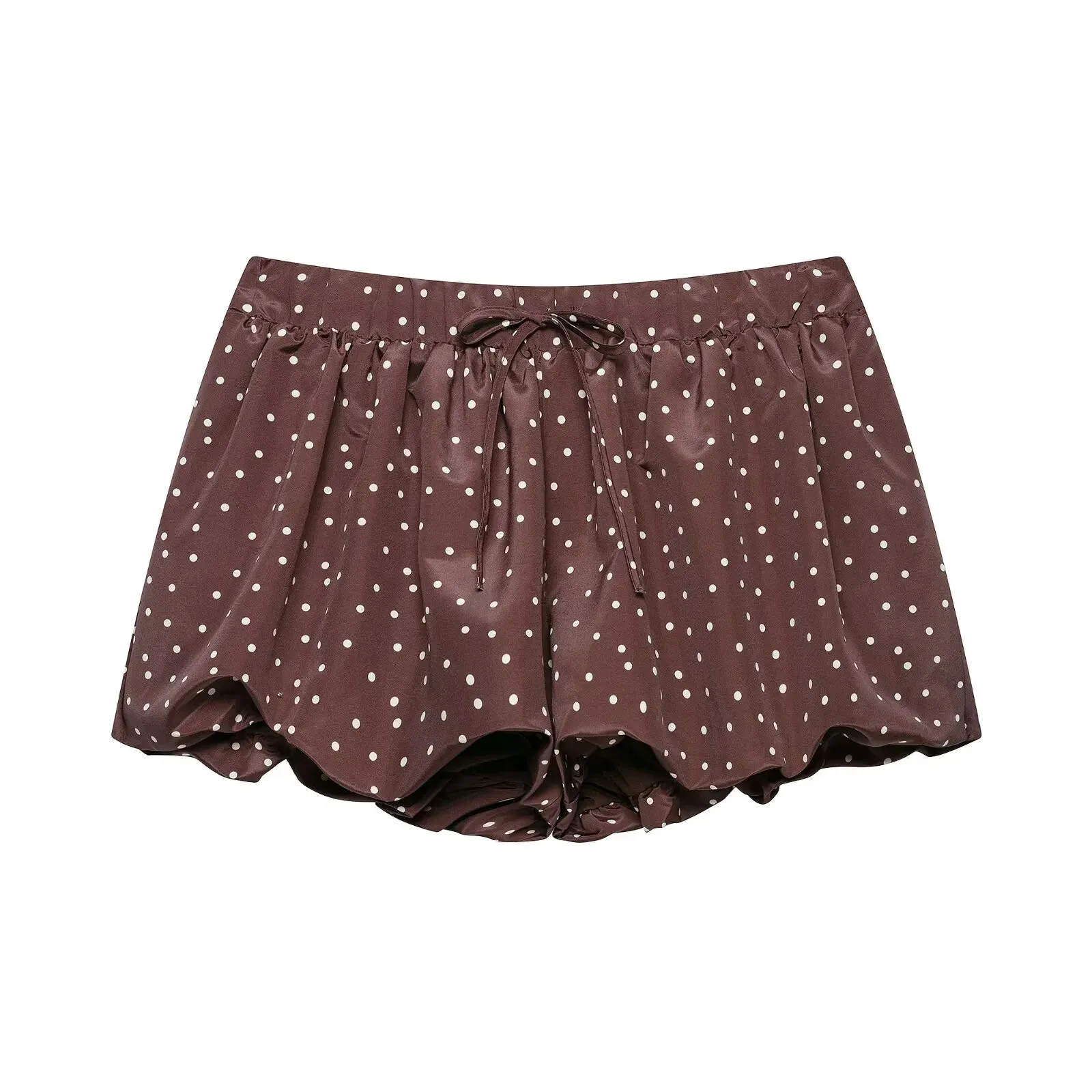 European and American style 2026 new summer women's clothing simple mid-waist elastic lace polka-dot balloon culottes