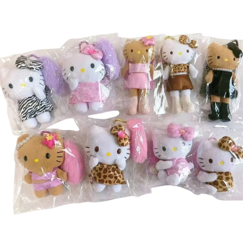 Kawaii Sanrio Gambe Lunghe Kitt pelle nera Peluche Portachiavi Ciondolo Simpatico Cartone Animato 11/13/16 CM Bambola Giocattolo Zaino Ciondolo Regalo