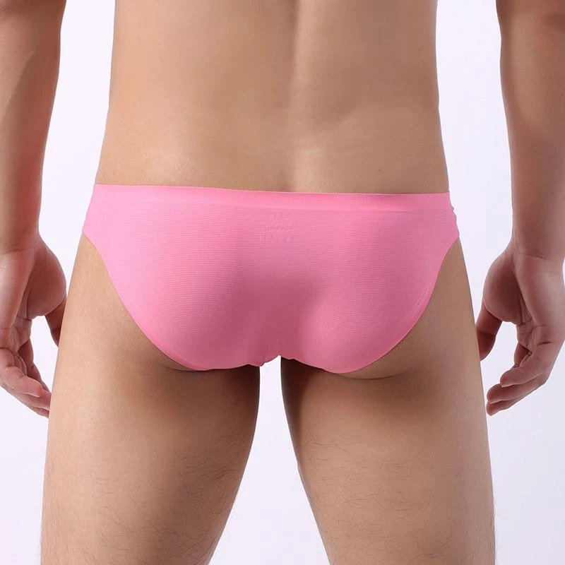 Sexy Men Underwear Summer Sports Traceless calcinha Ice Silk Cool cueca Mesh One Piece sissy calzoncillos hombre boxers & briefs