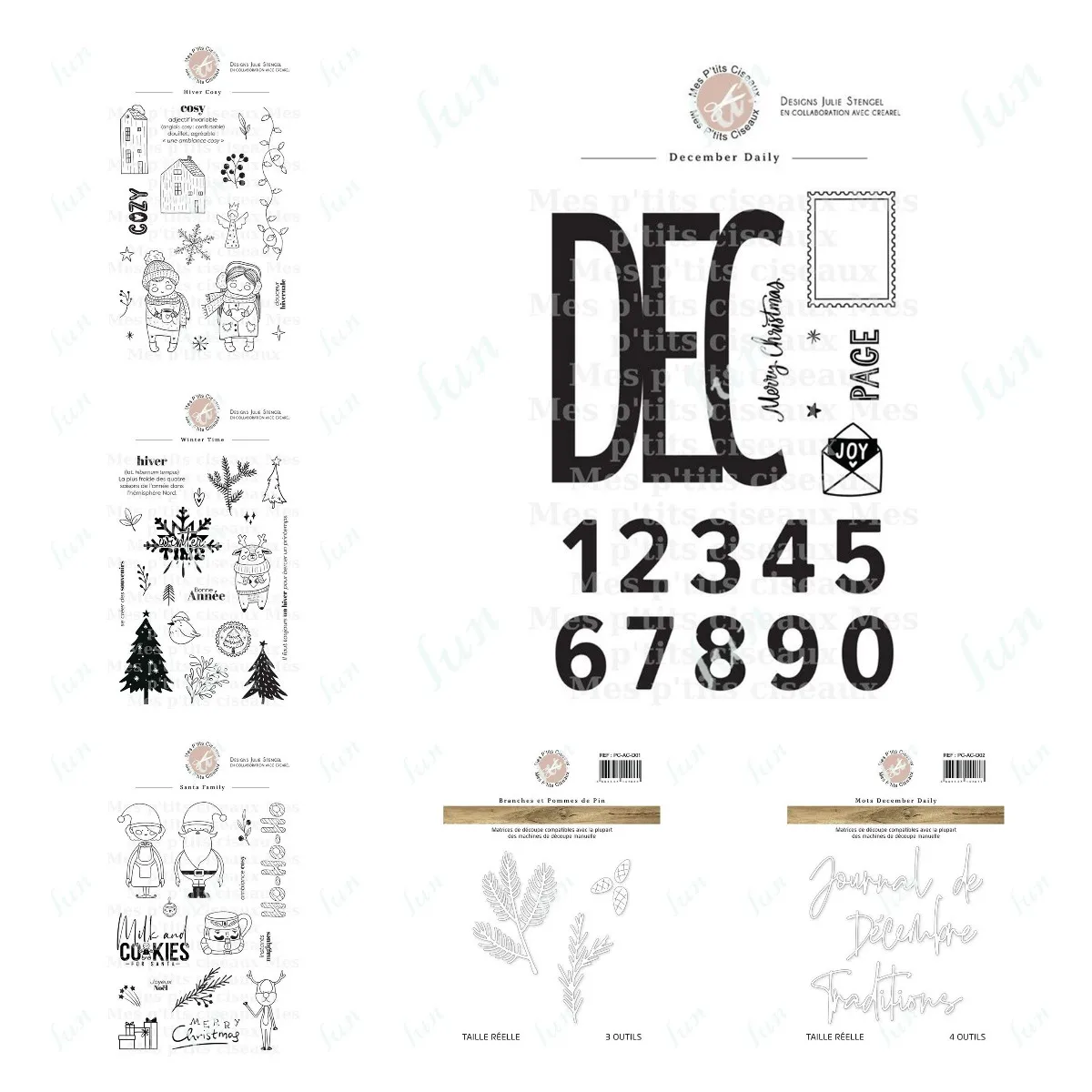 

2024 New Mots December Daily Clear Stamps Cutting Dies Transparent Seal for DIY Scrapbooking Card Making Decoration