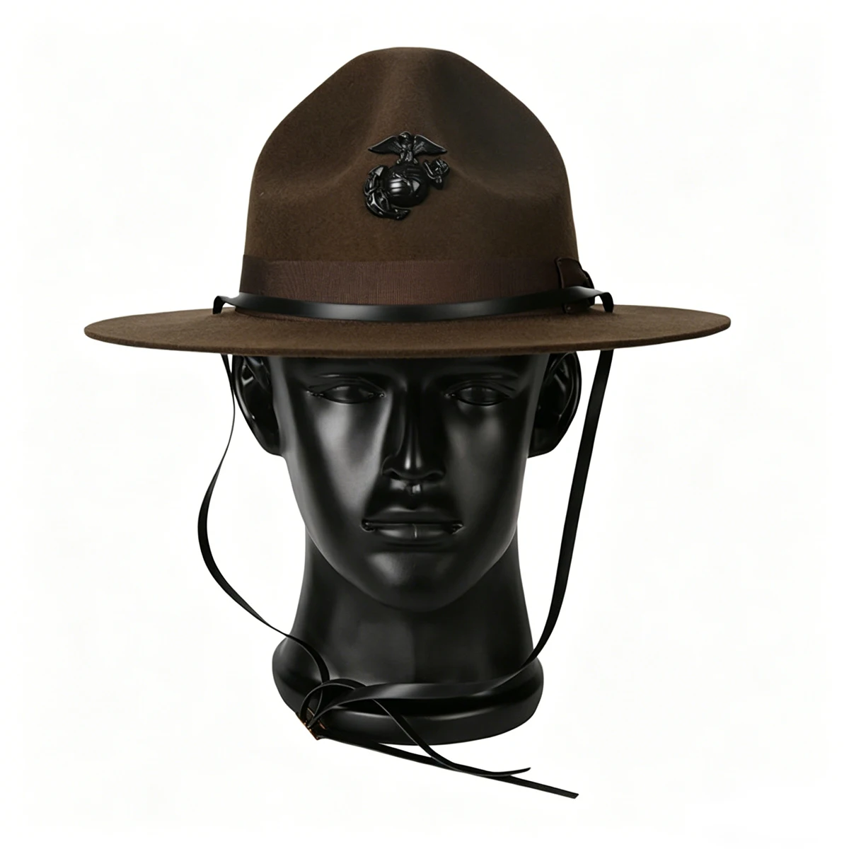 Western Cowboy Style Woolen Hat US Marine Corps WW2 Military Cap Men’s Broad Brim Instructor Hat WWII Army Tactical Headgear