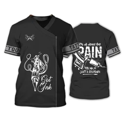 Tattoo Artist Pattern T Shirt For Men Clothing Street Retro O-neck Short Sleeve Men Women T-shirts Uniform Oversized Tops Homme