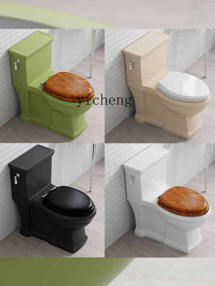 

Color Retro Toilet Household Toilet Flush Siphon Toilet