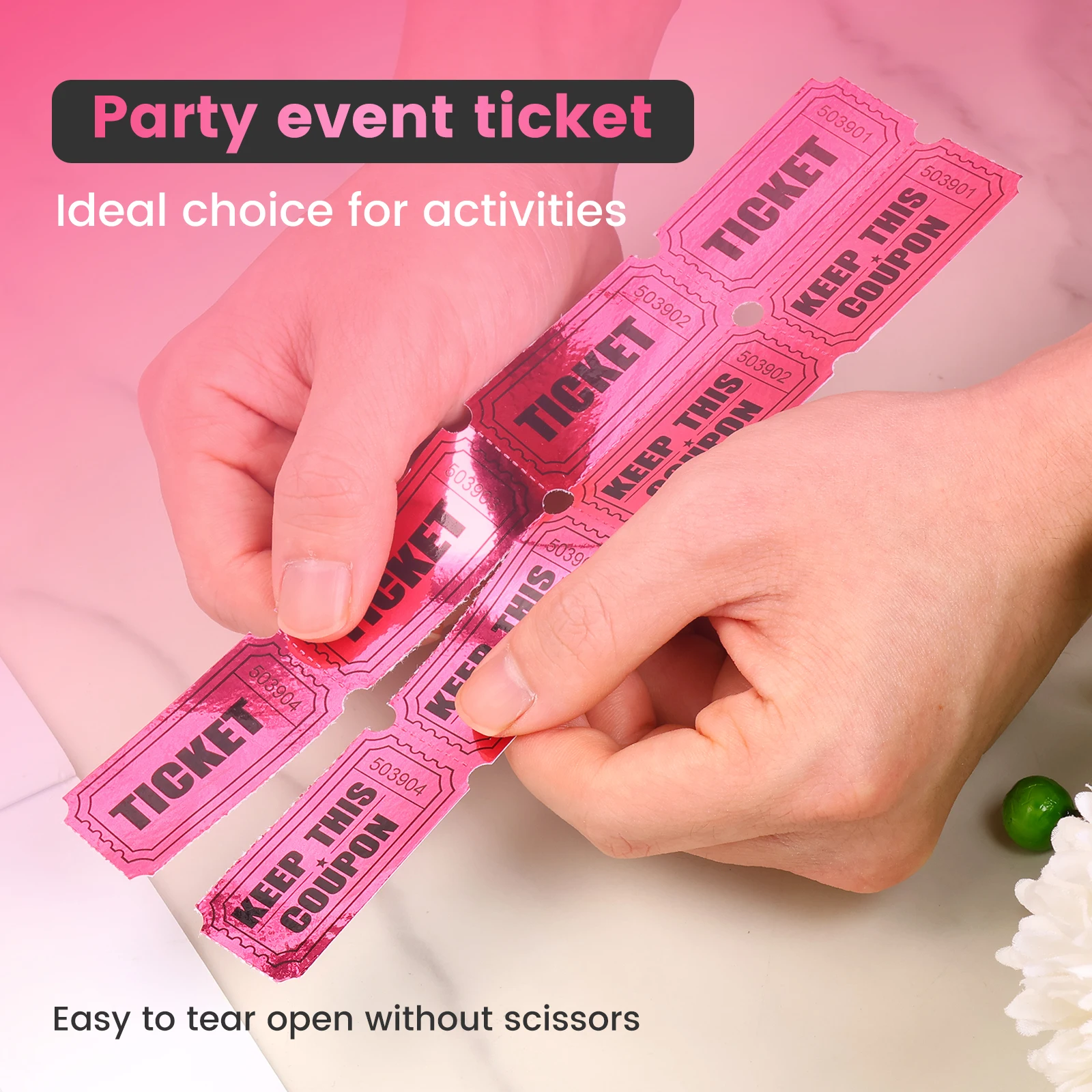 ‌Colorful Tearable Admission Tickets Bulk 2000pcs Roll Event Vouchers Coupons Set Raffle Lottery Prize Draw Tickets Multipack view 6