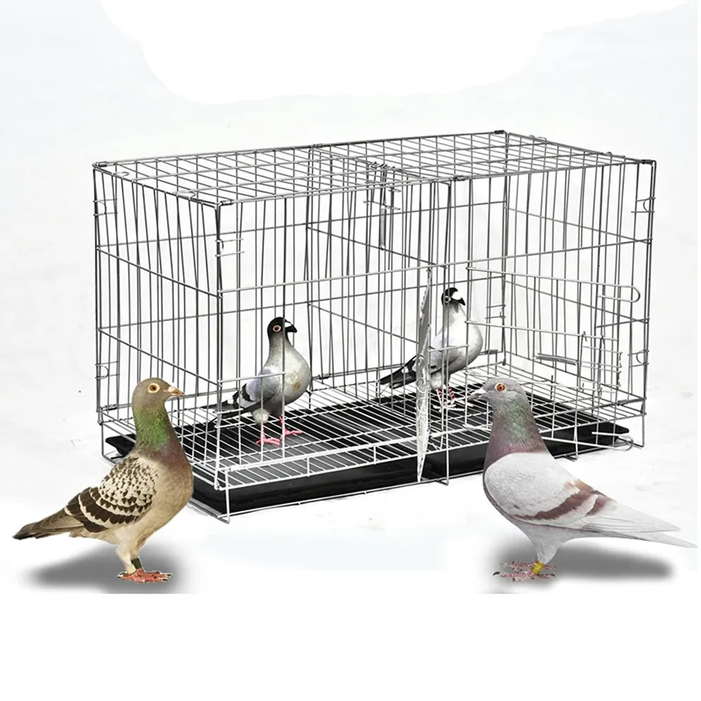 Folding Assemble Pigeon Cage Portable Pet Bird Travel Cage Chicken Quail Duck Poultry Iron Cage Pigeon Pairing Nest Box