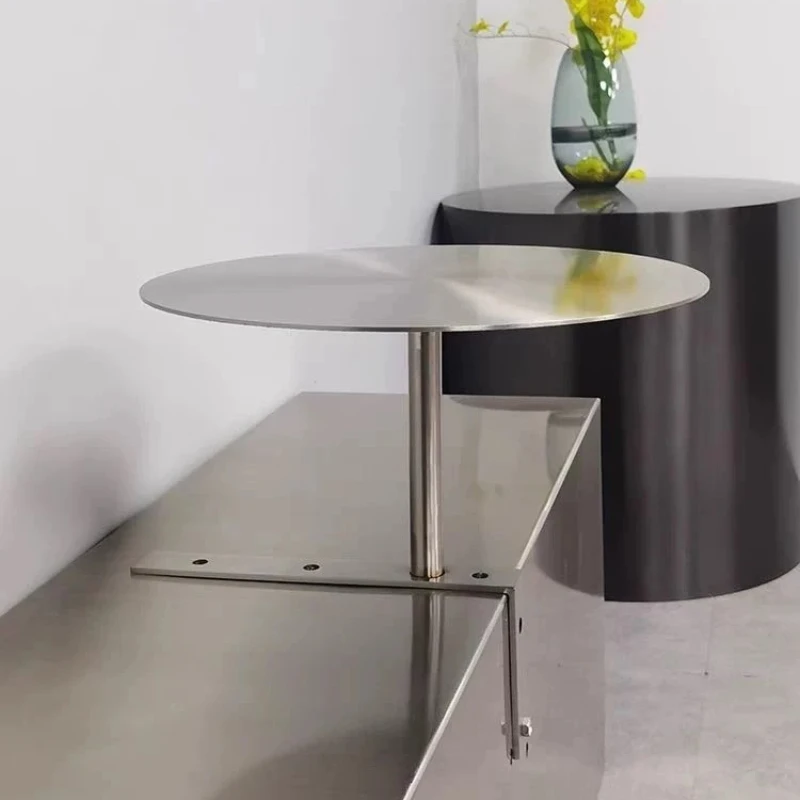 Modern Minimalist Paslanmaz Çelik Asma Bar Masası Kompakt Tezgah Yer Tasarruflu Köşe Masası Kafe Dükkanı İçin Paslanmaz