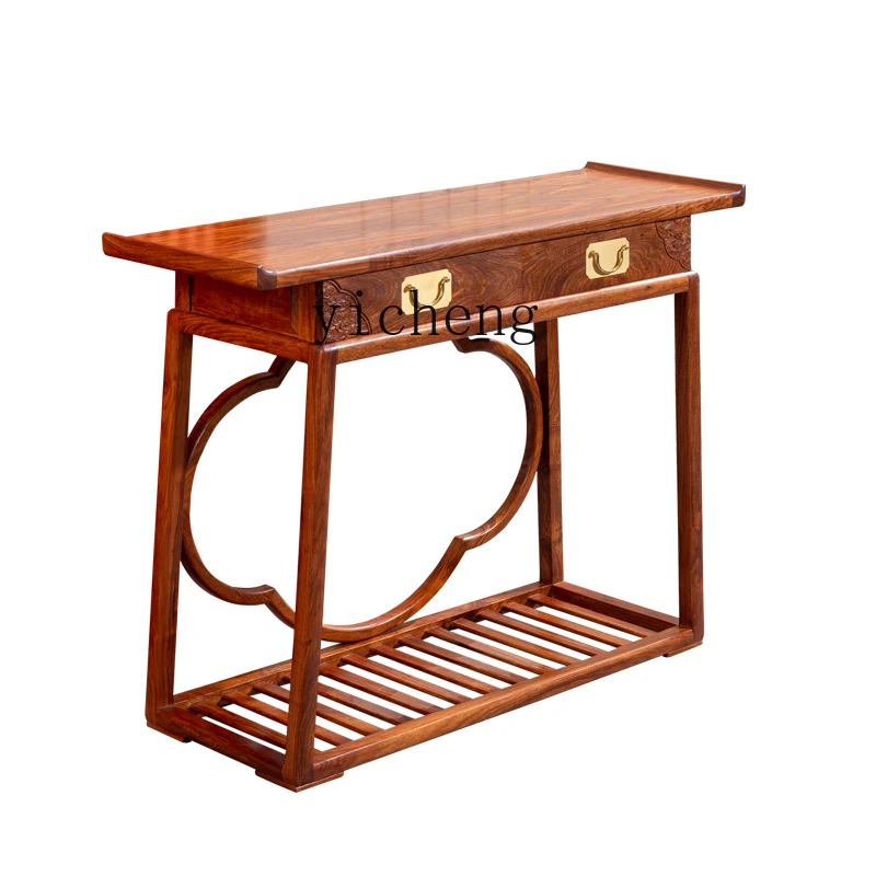 

ZF Rosewood Furniture a Long Narrow Table Altar Console New Chinese Style Simple Solid Wood Middle Hall