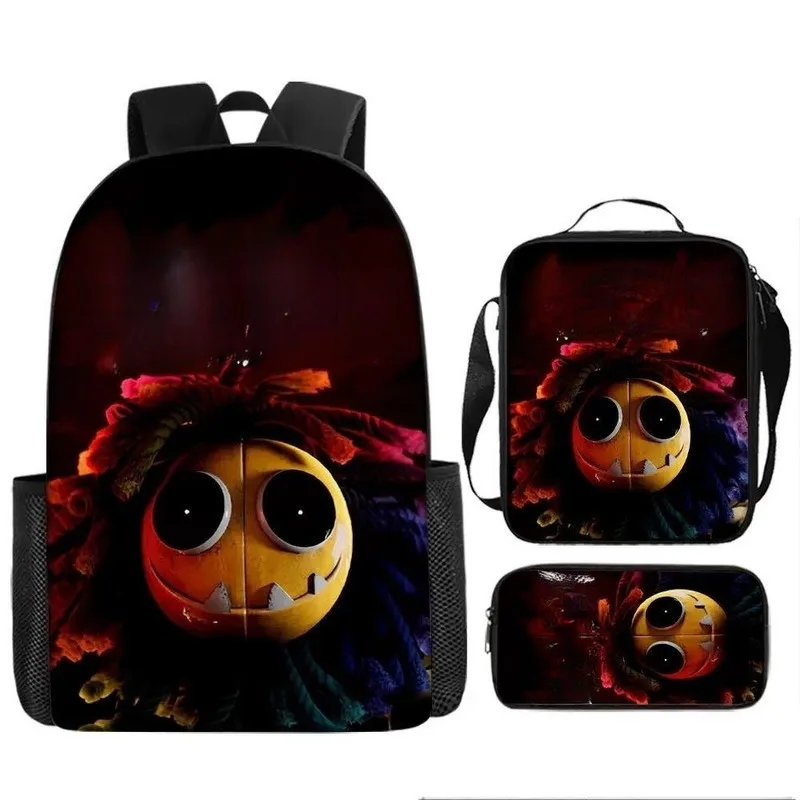 3-piece Set Nightmare Backpack Doey Doughman School Backpack For Students Horror Pianosaurus Bookbag Penbag Yarnaby Shoulderbag