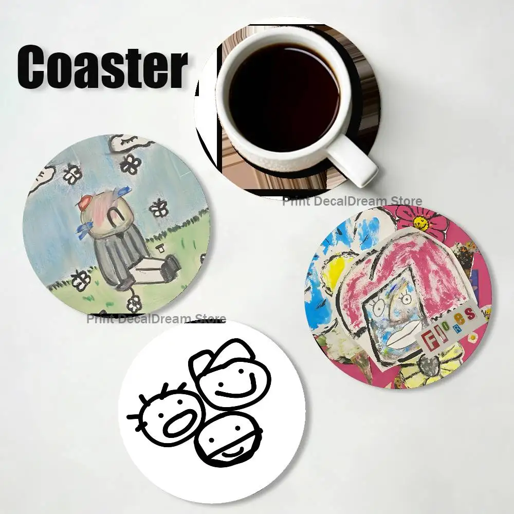 L-Latin Mafia Wood Coaster Set - Heat Resistant For Tea & Coffee, Home Cafe Decor Holiday Gift