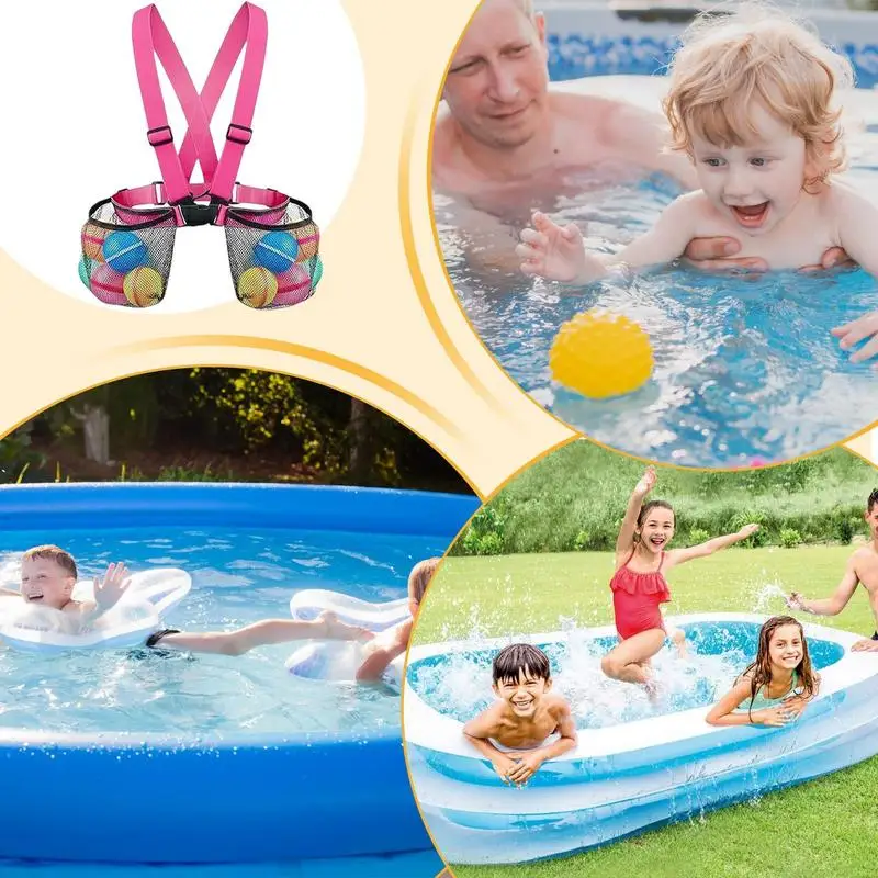 Outdoor waterballonnen jas Kid's waterballen Mesh tassen Schouderriem Ontwerp Kinderspeelgoed voor zwembad Strand Park Tuin