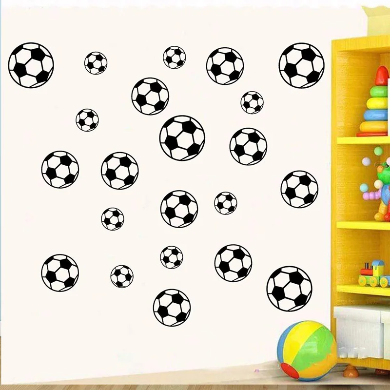 43Pcs/set Personalized Football Soccer Ball Wall Sticker Sports Boys Bedroom Art Vinyl Wall Sticker For Kids Rooms Nursery Decor