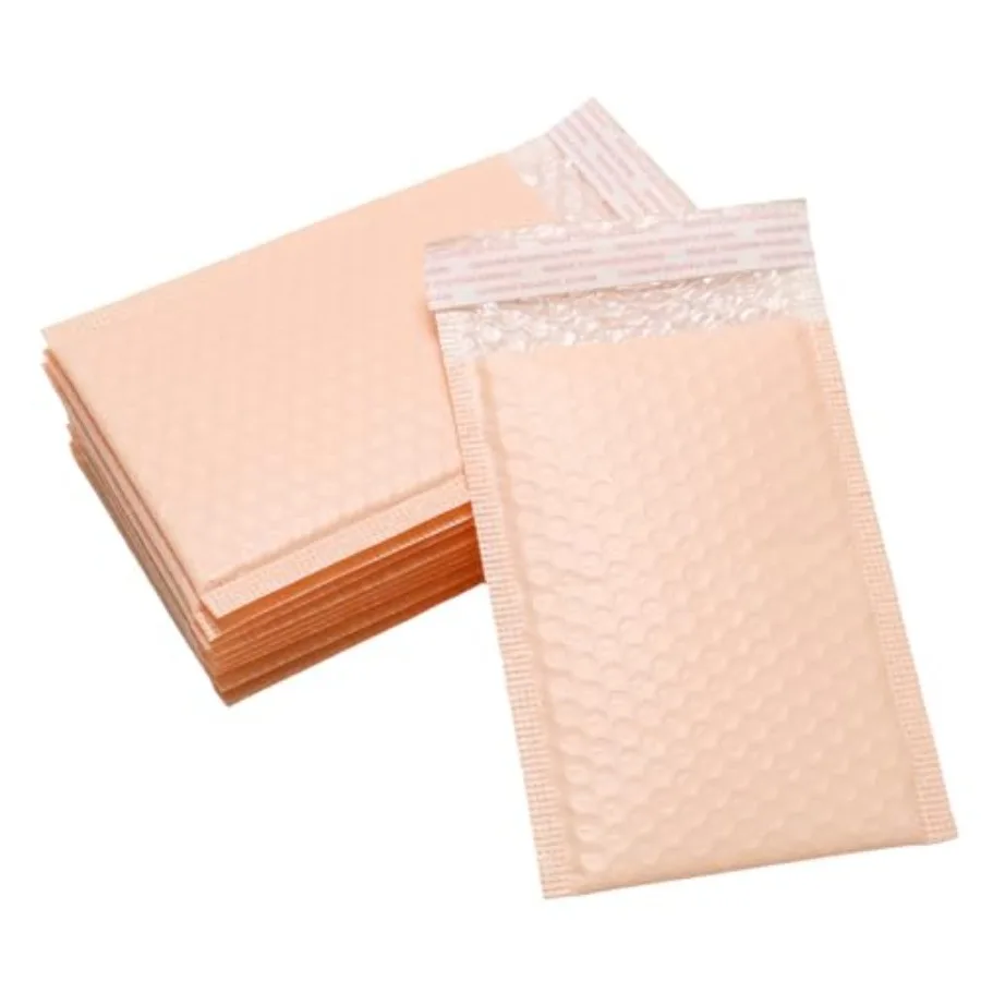 

5x7 Inch Self Seal Adhesive Poly Bubble Mailers 10 Pack Light Pink Waterproof Shipping Bags for Mailing Packaging