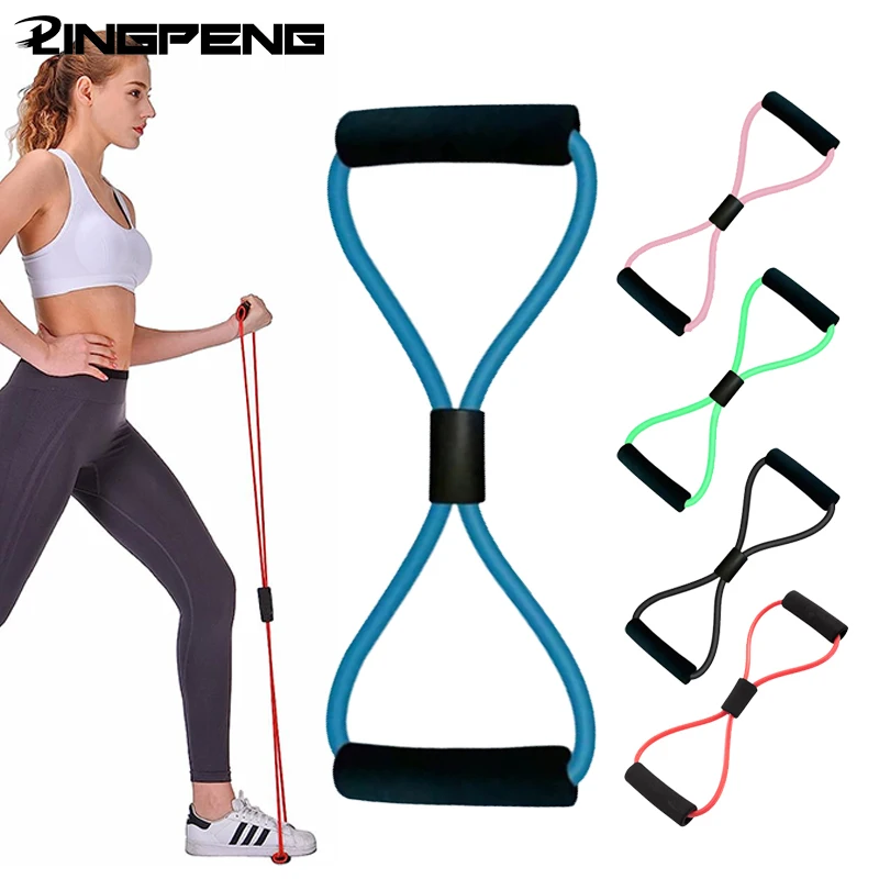 8 Shape Yoga Pull Up Band Elastic Band Rope Latex Rubber Arm Resistance Fitness Exercise Chest Expander Pilates Yoga Home Gym