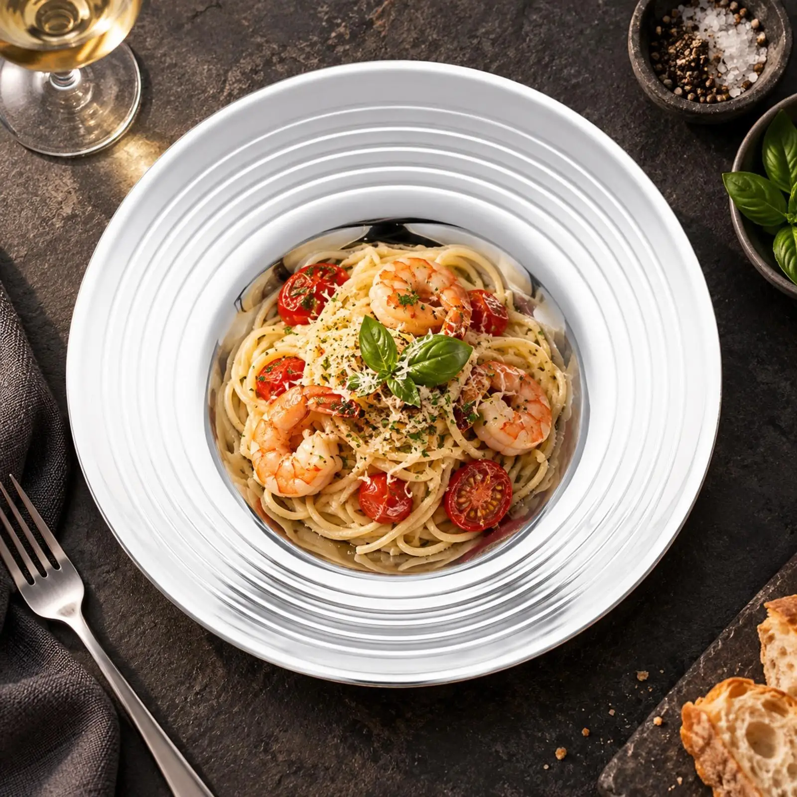 Modern Hammered Silver Plate for Everyday Dining Entertaining Guests and Formal Meals