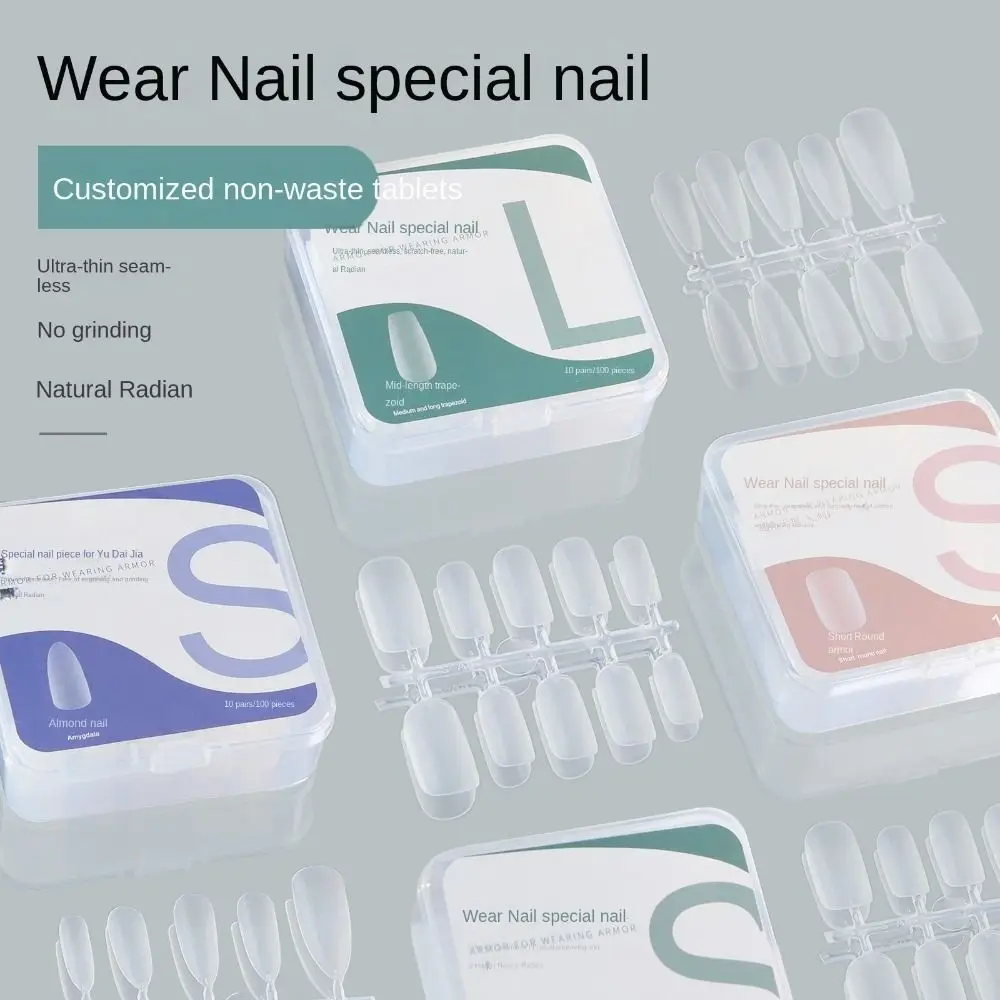 100pcs Nail Tips Traceless Coffin Clear Fake Nail False Nails Press on Nails Acrylic Super Soft