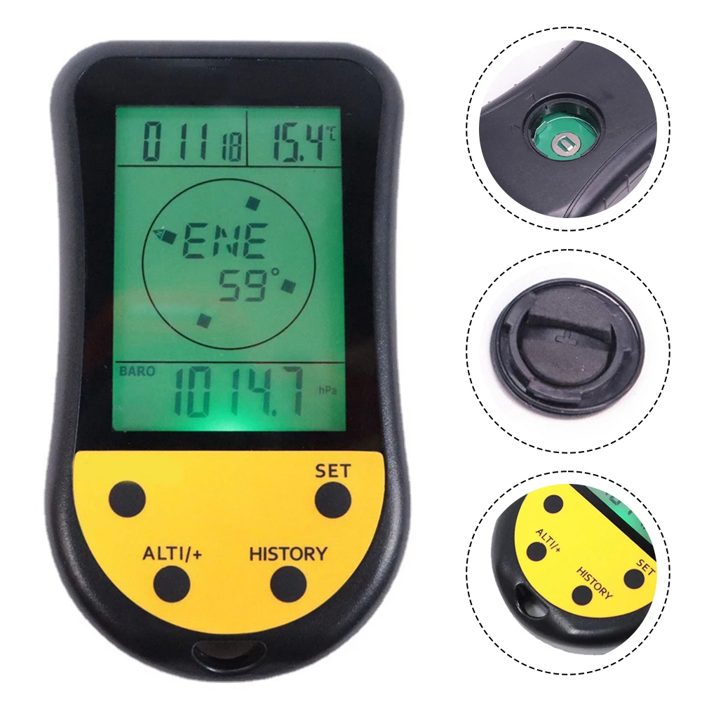 Electronic Digital Altimeter LCD Backlight Barometer Thermometer Weather Forecast Clock Calendar Test Meters Accessories