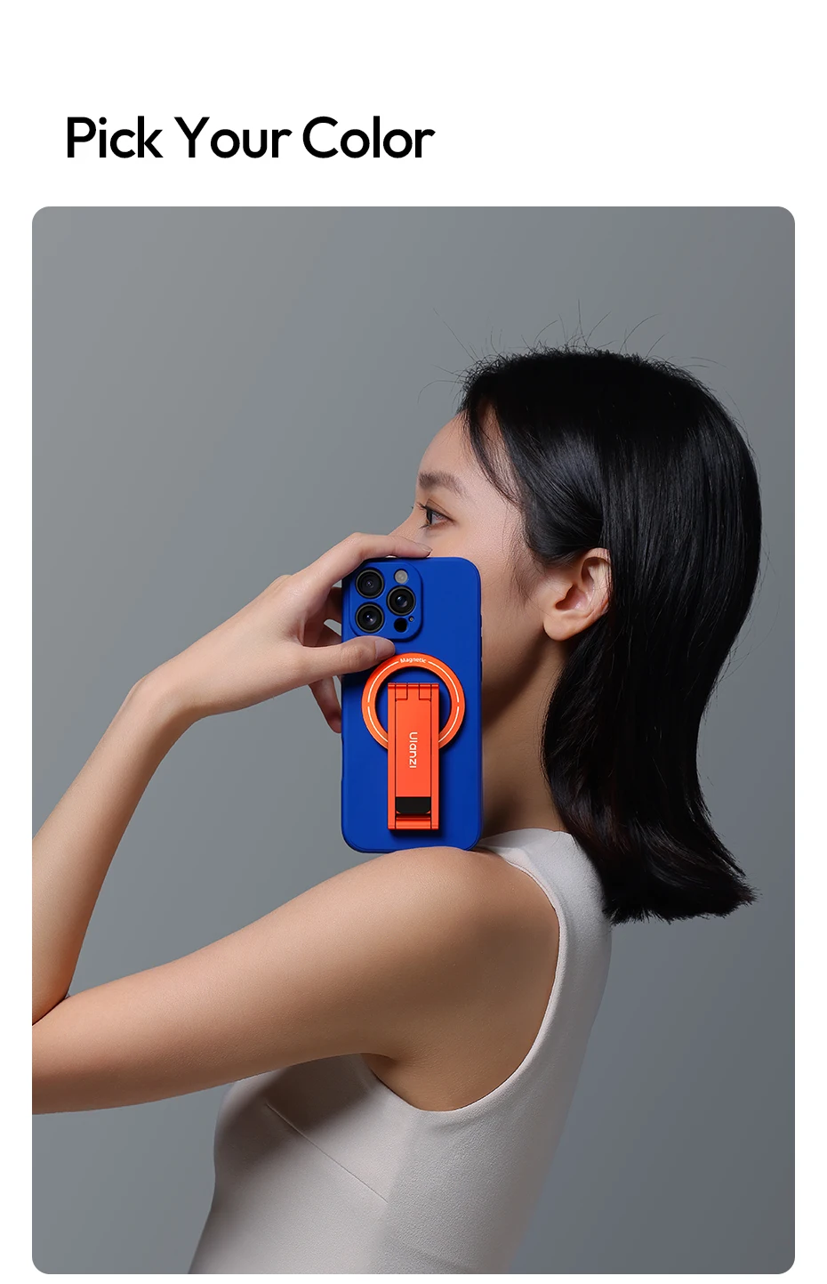 � Ulanzi MA60 faltbare magnetische Telefonstativ-Handheld-Selfie-Telefonhalterung für iPhone 16 15 14 13 Android mit Magnetring – Detail 12