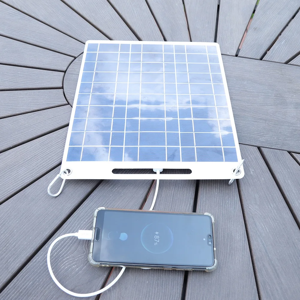 30W Solar Panel Portable Waterproof Solar Panel 5V Dual USB Solar Battery Charger Outdoor Camping Mobile Phone Solar Charging