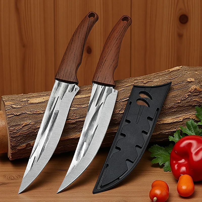 Boning Knife Chef Cooking Meat Vegetable Fish Sushi Slicing BBQ Utility Knife Stainless Steel Kitchen Tools with Sheath