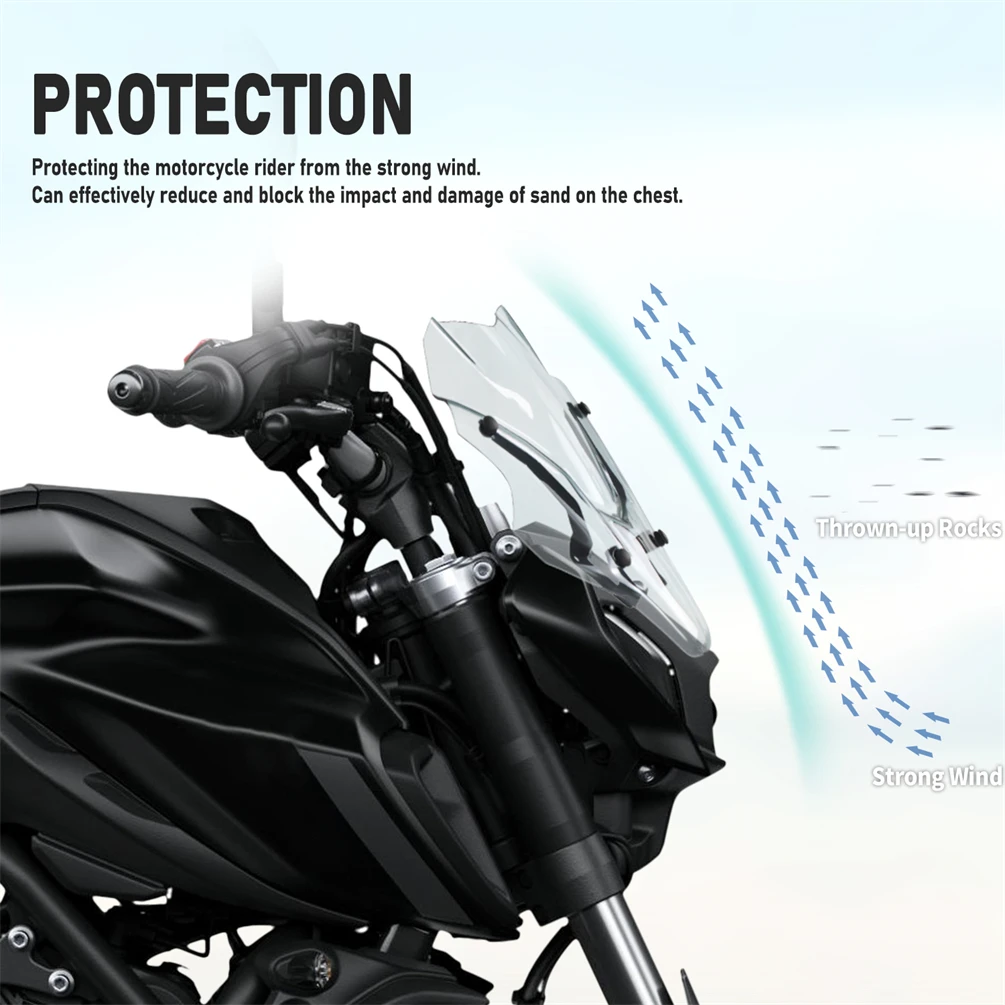 for MT-07 Windshield Windscreen for Yamaha MT07 2021-2024 2023 MT 07 Motorcycle Front Wind Deflector Screen Shield Accessories